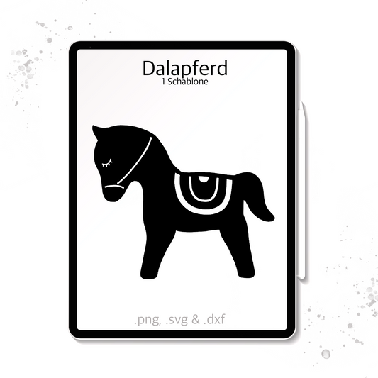 Plotterdatei / Laserdatei Schablonen "Dalapferd" (.dxf, .svg und .png)