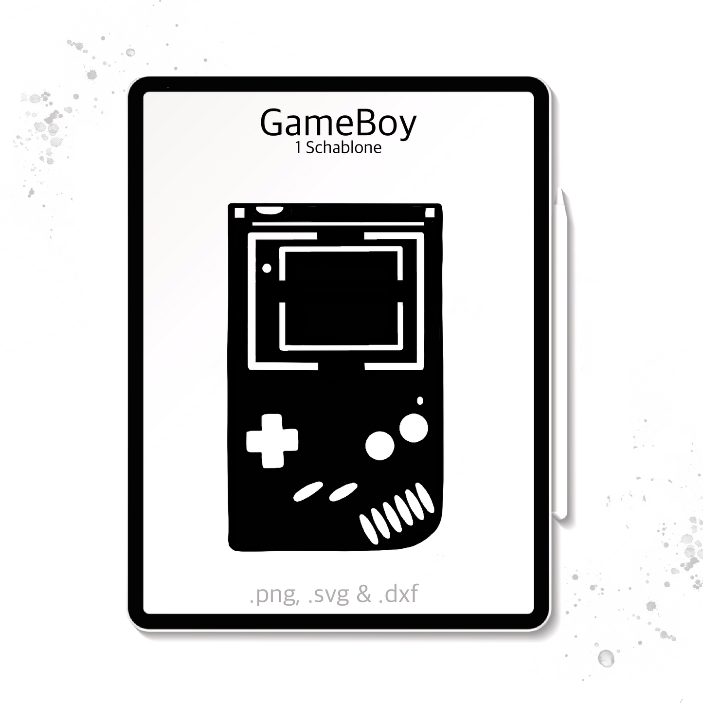 Plotterdatei / Laserdatei Schablone "GameBoy" (.dxf, .svg und .png)
