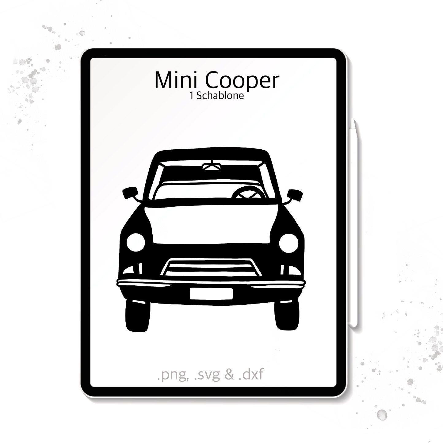 Plotterdatei / Laserdatei Schablonen "Mini Cooper" (.dxf, .svg und .png)