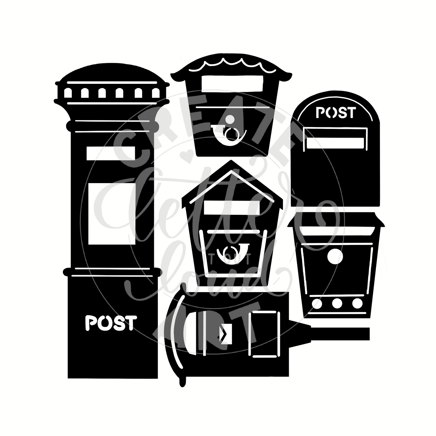 "PostBox" Schablonen 6er-Set