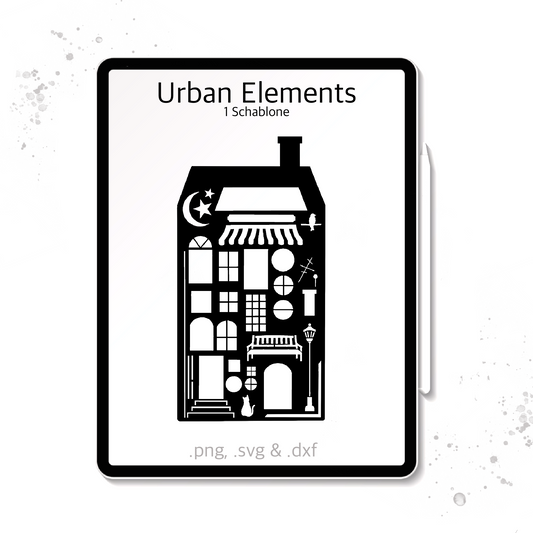 Plotterdatei / Laserdatei Schablonen "Urban Elements" (.dxf, .svg und .png)
