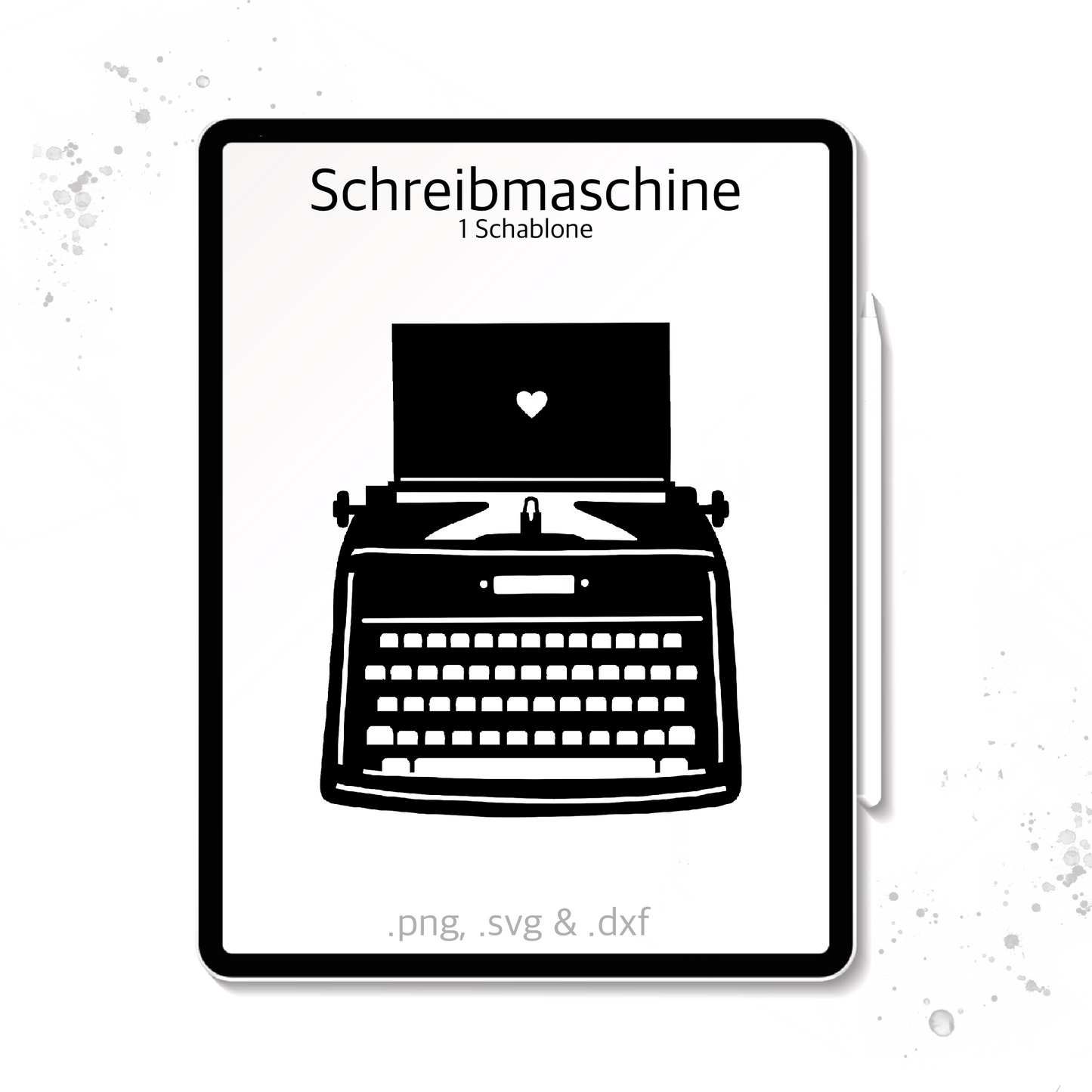Plotterdatei / Laserdatei Schablone "Schreibmaschine" (.dxf, .svg und .png)