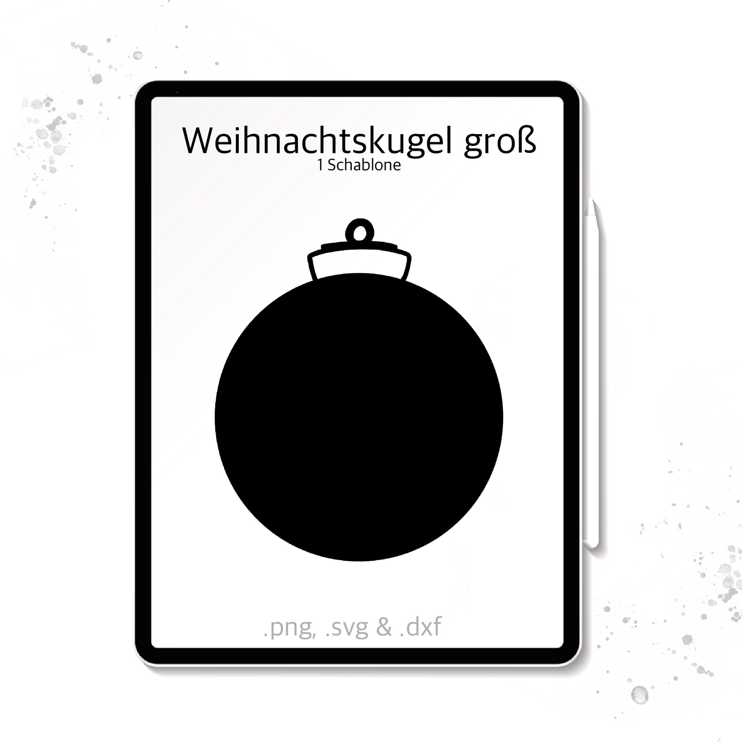 Plotterdatei / Laserdatei Schablonen "Weihnachtskugel groß" (.dxf, .svg und .png)