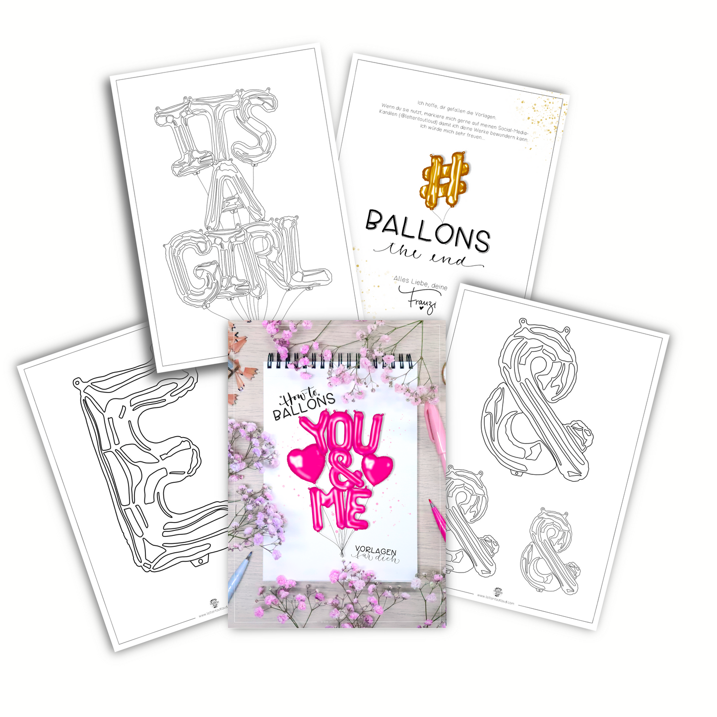 "How-to-Ballons" BUNDLE (Buchstaben & Zahlen) - Vorlagen, Download